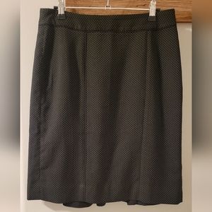 White House Black Market Black and White Polka Dot Skirt Size 8